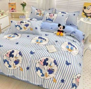 ผ้าปูที่นอน ผ้าห่มนวม(ลายมิกกี้ฟ้า🩵) ขนาด 3|5|6 🛌 ฟุต เนื้อผ้าคอตตอน 100% หนานุ่ม นอนสบาย🛒🌷🌸🌈
