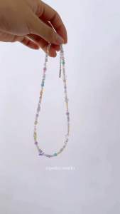 Vòng cổ phối đá nhiều màu sắc Yurie Choker dây chuyền mix hạt đá basic phong cách thái lan