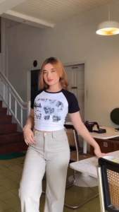 Crop Top Wanita ZIKA & Rib Crop Top Korean Girls