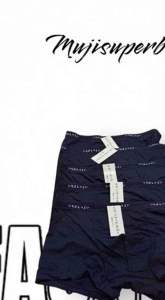 MUJsuperblack เกรดผ้ายี่ปูน 5 ตัวกางเกงชาย สีดำล้วน L, XL, XXL 4x ดำล้วน ขนาดเทรดที่สมดุล