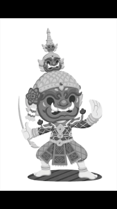 ยักษ์ พระพุทธเจ้า Thailand culture RAMA9 ไทย มวยไทย สงกรานต์ Phuket sticker vintage ticket สติกเกอร์กันน้ำ 25ชิ้น