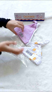 3 Pcs Topi Kupluk Bayi Baru Lahir Topi Bayi 0 - 3 Bulan Lilac Series