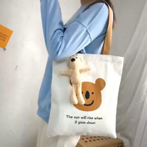 🇲🇾Ready Stock🇲🇾Canvas Bag Women Shoulder Bag Ins Wild Simple Tote Bag Korean Cute Student Canvas Bag No Zipper 帆布包Ins百搭简约手提袋韩版帆布包没有拉链