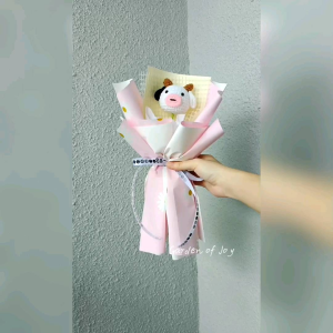 Kait Bunga Crochet Sunflower Rose Carnation Flower Bouquets Handmade Knit Graduation Birthday Gift Surprise 针织钩织花束