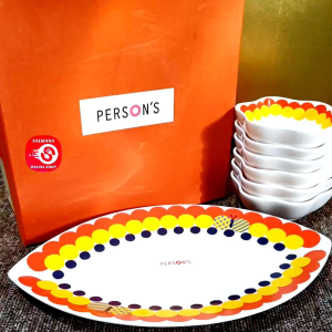 SANGO PERSONS CERAMIC PLATE AND MINI BOWL SET • JAPAN SURPLUS