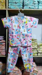 Noko Acuk Baju Tidur Anak Perempuan Usia 1-12 Tahun Motif Hello Kitty Puzzle