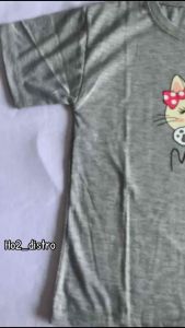 Kaos Oblong Anak Perempuan Gambar Kucing Usia 2-10 Tahun: Atasan Lengan Pendek Anak Cewek