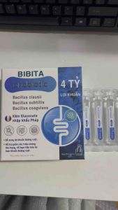 Men vi sinh probiotic men vi sinh BIBITA hộp 20 ống - 4 tỷ lợi khuẩn với kẽm Gluconate nhập khẩu từ Pháp