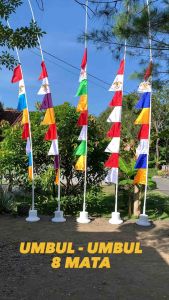 Umbul-Umbul Warna Warni Merah Putih 8 Mata & 8 Zigzag