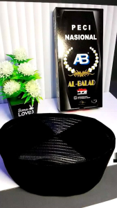 PECI SONGKOK KOPIAH HITAM AL BALAD SUPER PREMIUM AC SILANG(X)
