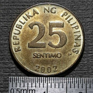 Koin Filipina Koleksi kuno Jadul 25 sentimo Tahun 2002