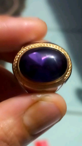 Natural Batu Kecubung Bungur Tanjung Bintang Dimensi Batu Tertulis Difoto Ring Titanium No.8