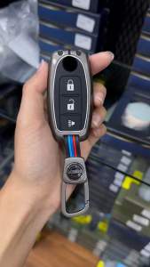 Key case NISSAN เคสโลหะสีไทเทเนียมพร้อมพวงกุญแจ ตรงรุ่น March VL Juke Cube Pulsar รหัสสินค้า NS-3