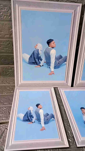 CETAK FOTO SUDAH DI BINGKAI 30x40 MEDIA PAPAN MDF LIS SILVER (COD)