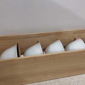 🇯🇵JAPAN SURPLUS 5-PC Arita Porcelain Tea Cups Drinking Cups in Wooden Crate