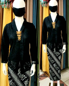 Kebaya Kartini Modern Set Kebaya Wisuda Elegant Mewah Kebaya Brokat Floy Lengan Panjang Setelan Kebaya Modern Wanita
