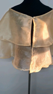 Filipiniana alampay top off shoulder with botton Fabric pinya organza beige only