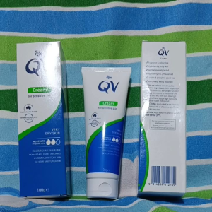 QV Cream for Sensitive Skin & Very Dry Skin  moisturized & Fragrance & Colour-free Non Greasy Easy Absorbed Hydrate Dry - 100g tube ExpFeb2030