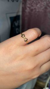 PAWNABLE 18K Saudi Gold Lightweight Dia Cut Ribbon Ring(Bendable/Open back Ribbon)