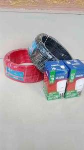 KABEL LISTRIK TEMBAGA H B Y Kabel NYA 2.5mm2 100 YARD GRATIS 1 LAMPU 10WATT tembaga tunggal biasanya untuk keperluan Instalasi Listrik perumahan Berkualitas Bagus tidak mudah terkelupas