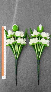 ช่อบัว บัวเข้าช่อแบบดินไทยปั้น ขนาดก้านยาว 12 นิ้ว ปราณีต สวยงาม