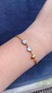 Gelang Tangan Love Mata Putih Gold Perhiasan Titanium Cxb2704