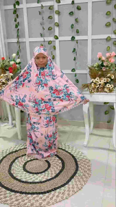 Mukena ANAK Motif Bunga Sakura Perlengkapan alat Solat ANAK Mukena 3 in 1 Frre Tas Cantik