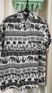 (Bigsize 150kg) Áo sơ mi thổ cẩm con voi nam nữ ( vải lanh) có túi áo