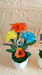 Bunga mawar akrilik warna warni