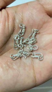 ตะขอเงินแท้แบบเกี่ยว ตะขอเงินแท้ใช้ร้อยสร้อยคอหรือสร้อยข้อมือ ขนาด 10x5x1 มิล