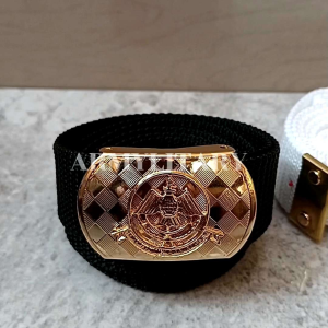 sabuk pdh dishub kuningan motif logo timbul tali sabuk bisa request (hitam/putih)