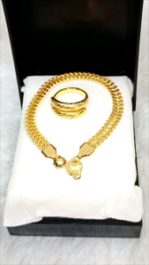 Medanbro Acc-1627: Satu Set Gelang Kelabang & Cincin Melingkar Titanium Anti Karat