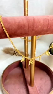 Kalung liontin free custom nama kamu Titanium asli ori / anak sampai dewasa Silver & Gold anti karat
