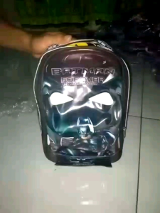 Tas sekolah anak PAUD/BALITA bentuk mobil BATMAN  BLACK EDITION