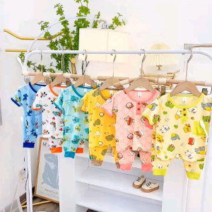(7-18kg)Đồ bộ ngủ bộ cộc tay quần dài thun lạnh cho bé trai bé gái