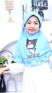 JILBAB ANAK KUROMI BAHAN JERSEY PAD REMPEL TERBARU