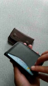 Dompet kartu kulit bisa custom nama/loggo dompet kartu minimalis