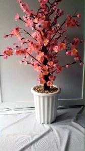 Bunga Hias Plastik Ornamen Pot Bonsai Bunga Sakura/Bunga Hias Dekorasi Rumah Artificial Pot plastik
