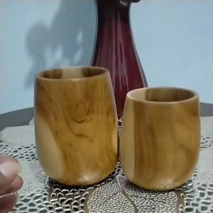 Mug Kayu Jati Asli Model Cembung