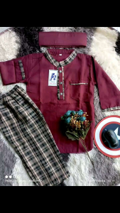 Baju koko kurta anak laki laki/koko kurta anak laki laki/koko anak semi woll usia /Setelan koko kurta anak usia 1-13th lengan panjang