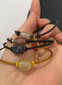 Vòng tay lu thống đá Thạch Anh Tóc thiên nhiên tài lộc may mắn bao kiểm định đá quý