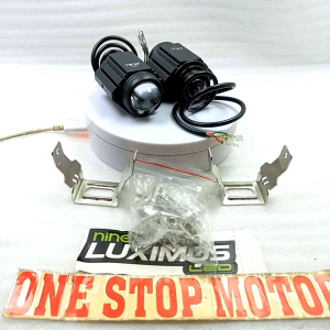 LUXIMOS LUMINOS NINE LED R8 SHOOTING LIGHT DEVIL EYE MERAH/BIRU LAMPU SOROT 2 WARNA PUTIH KUNING