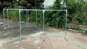 ราวตากผ้า เหล็กกัลวาไนซ์ ไม่เป็นสนิม ขนาดสูง130กว้าง200 สินค้าพร้อมส่ง