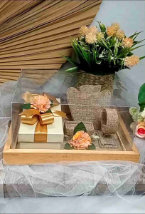 Kotak Kayu Tempat Uang dan Perhiasan Full Set Cincin Gelang Kalung dan Anting untuk Mahar & Seserahan Pernikahan - KUP