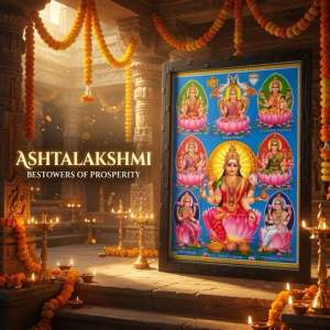 Ashtalakshimi photo with frame - Shri Sai Jothy Store