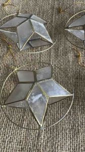 [SINGAPORE READY STOCK] 4” Mini Capiz Parol Christmas tree ornament capiz Star - ALL WHITE