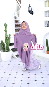 ONNYS HIJAB MARINET KIDS SET BY ALIFA 3 IN 1 OUTER DRESS FREE JILBAB