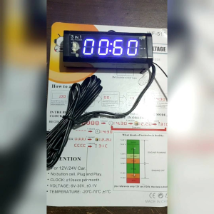 Jam Mobil 3 in 1 Multi Fungsi ClockVoltageTemperature Colog Laigther