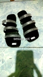 sandal wanita teplek permata selop ban 3 model terbaru bisa COD real pick lagi viral