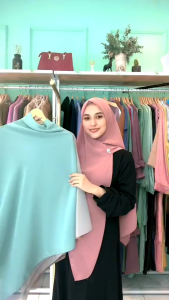 Hijab jilbab segitiga instan Zipper syari size 150x150 cm